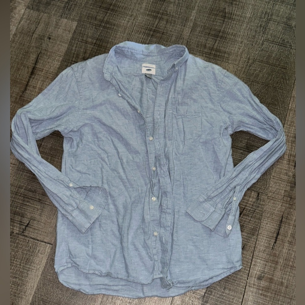 Old Navy Blue Casual Button Down Shirt
